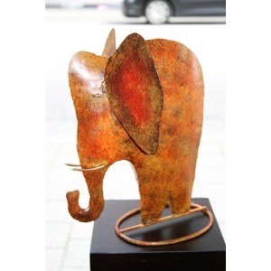 Elefant metal orange h:30cm